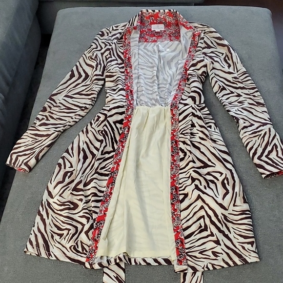 🆕️ Julie Brown Rizzo Animal Print Long Sleeve Button Down Dress SIZE: 4 - Picture 7 of 16